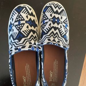 TOMS Blue Metallic Sunset Slip-on Sneaker